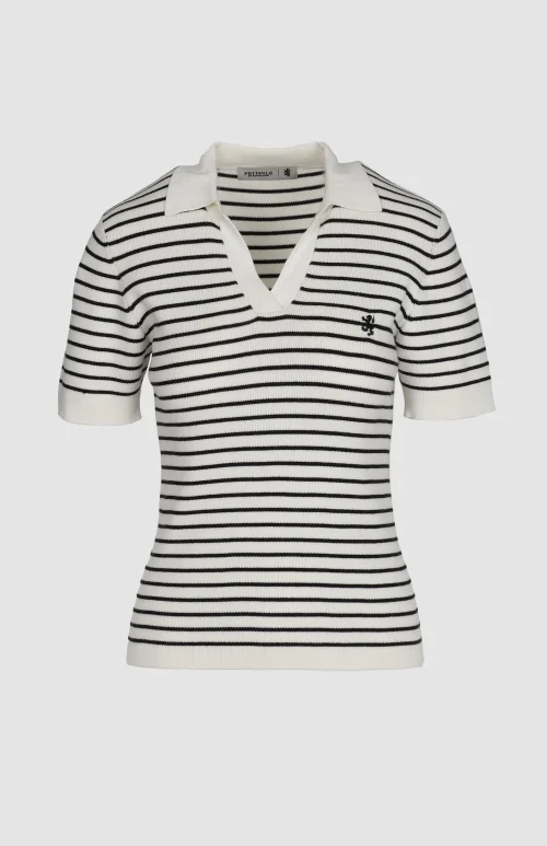 Maeve Rib Knit Stripe Golfer