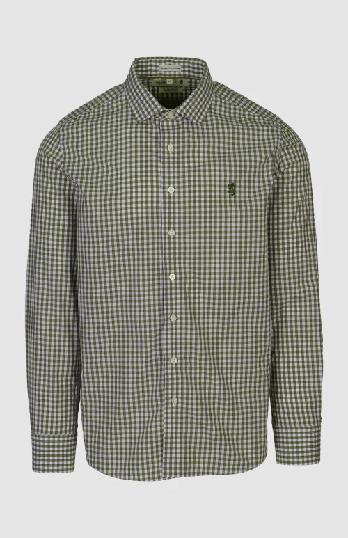 Bernard Gingham Easy Care LS Tailored Shirt